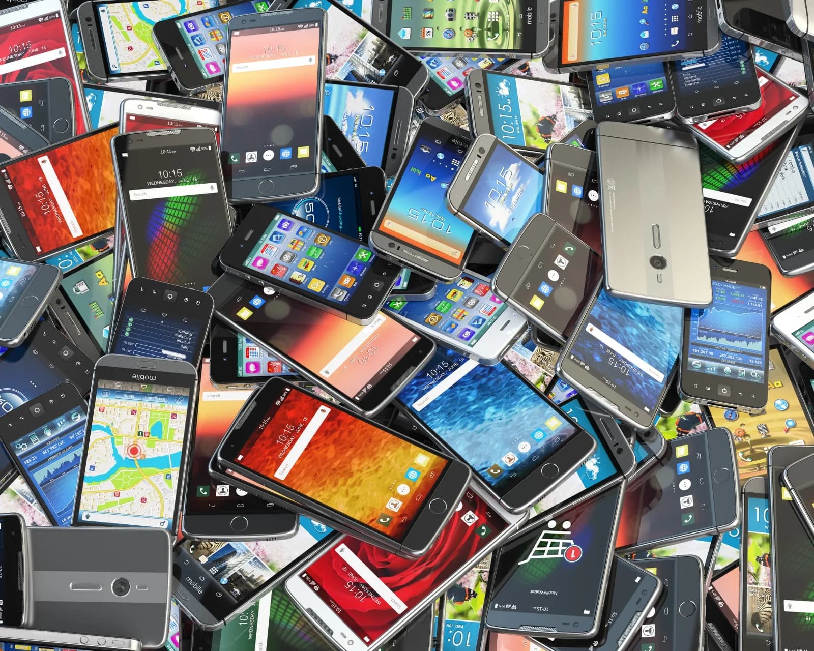 Used phones being checked at Shri Sai Mobile